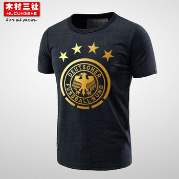 木村三社（MuCunSanShe） 短袖 男士T恤 炭灰/德國燙金 