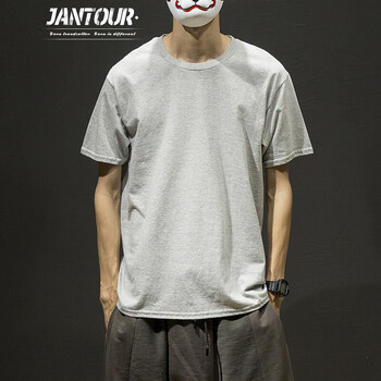 簡徒（JANTOUR） 短袖 男士T恤 淺灰色 