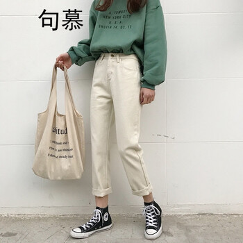 句慕（JUMU） 高腰 直筒褲 女 九分褲 牛仔褲