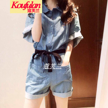 蔻芙蘭（koufulan） 高腰 連衣褲 女 長褲 休閑褲