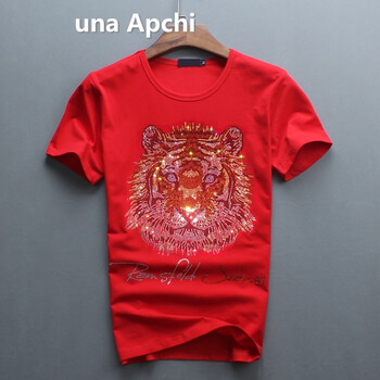 una Apchi 短袖 男士T恤 紅色 XL，L，M，XXL，XXXL