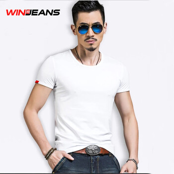 維杰斯（WINJEANS） 短袖 男士T恤 白色T18001 