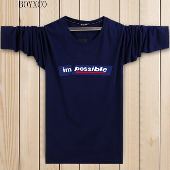 BOYXCO 長袖 男士T恤 藏青色長袖im S，XL，L，M，XXXL，加大，XXL