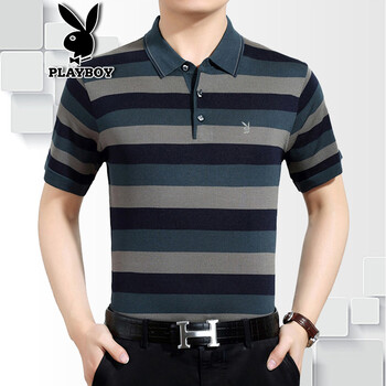 花花公子（PLAYBOY） 短袖 男士T恤 1026綠色 XL，L，XXL，M，XXXL