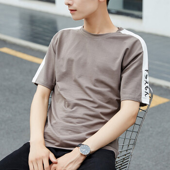 快樂嘉人 五分袖 男士T恤 五分袖灰609 S，XL，L，M，XXL，XXXL