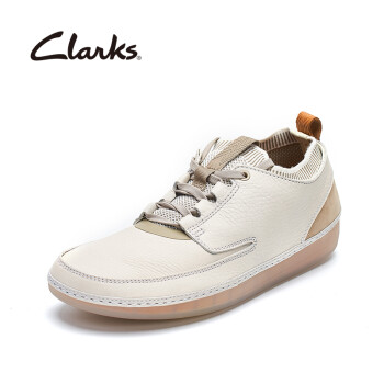 Clarks男士白色拼色（261314557） 35