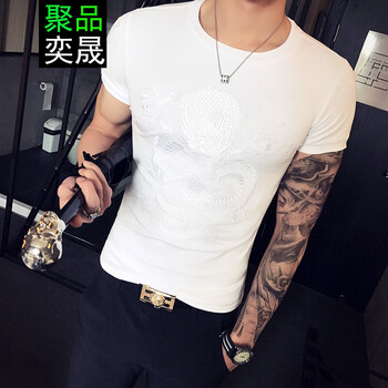 聚品奕晟 短袖 男士T恤 白色 XL，L，XXXL，M，XXL