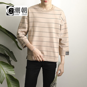C2潮朝（C2 CHAO CHAO） 七分袖 男士T恤 卡其色 XL，L，M，XXXL，XXL