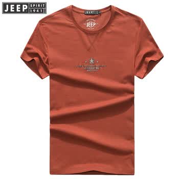 Jeep 長袖 男士T恤 磚紅色/短袖 