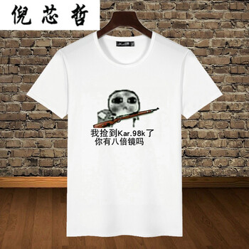 倪芯哲（N.XINZHE） 短袖 男士T恤 6#求生吃雞 M