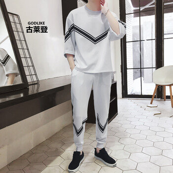 古萊登（GODLIKE） 七分袖 男士T恤 白色一杠 XL，L，XXL，M，XXXL