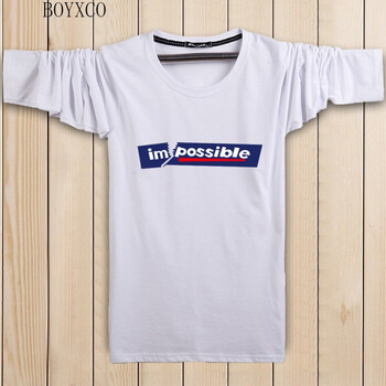 BOYXCO 長袖 男士T恤 白色長袖im S，XL，L，XXXL，M，加大，XXL