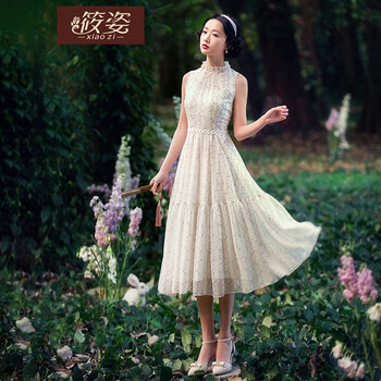筱姿 碎花 荷葉邊，印花 連衣裙