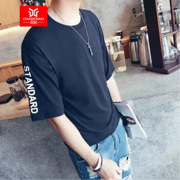 C2潮朝（C2 CHAOZHAO） 短袖 男士T恤 五分字母黑 XL，L，M，XXL