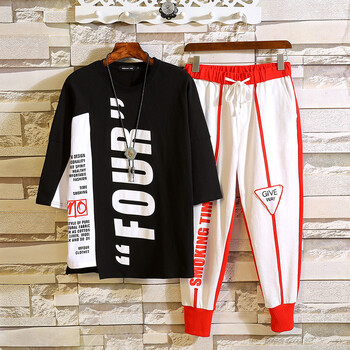 UYUK 七分袖 男士T恤 紅色 XL，L，XXXL，XXL，M