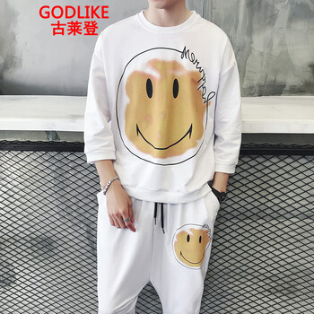 古萊登（GODLIKE） 七分袖 男士T恤 白色(套裝) 