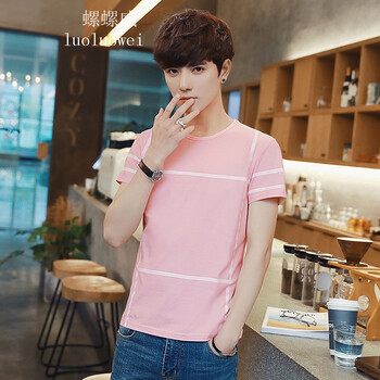 螺螺威（luoluowei） 短袖 男士T恤 粉紅色 XL，L，XXXL，XXL，M