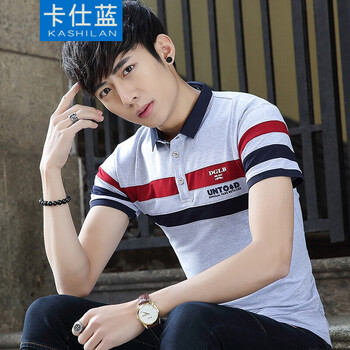 卡仕藍(lán) 短袖 男士T恤 灰色 XL，L，M，XXL，XXXL