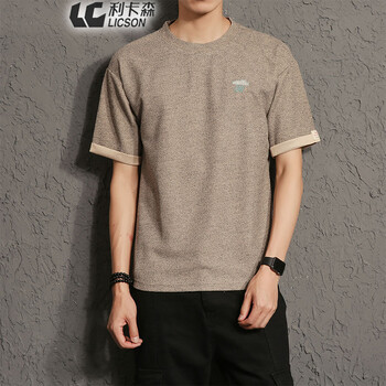 利卡森（LICSON） 短袖 男士T恤 咖啡色 XL，L，XXXL，XXL，加大，M