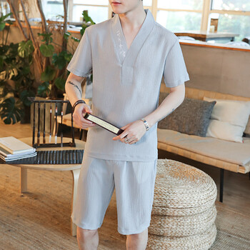 尊首（ZUNSHOU） 長(zhǎng)袖 男士T恤 短褲灰色 XL，L，XXL，XXXL，M