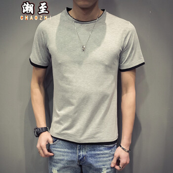 潮至（CHAOZHI） 短袖 男士T恤 灰色 XL，L，XXL，M，XXXL