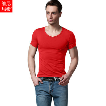維尼瑪希（VeniMasee） 短袖 男士T恤 紅色  XL，L，M，XXL