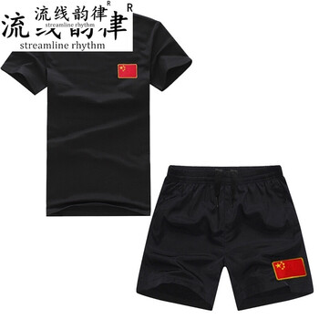 流線韻律（Streamline rhythm） 短袖 男士T恤 前胸圓領(lǐng)+同款短褲+帽 XL