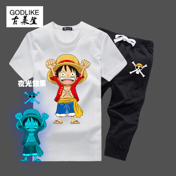 古萊登（GODLIKE） 短袖 男士T恤 路飛3白 S，XL，L，M，XXL，XXXL
