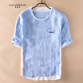 萊肯曼（LACANRMAN） 短袖 男士T恤 藍色 XL