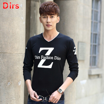 Dirs 長(cháng)袖 男士T恤 黑色 
