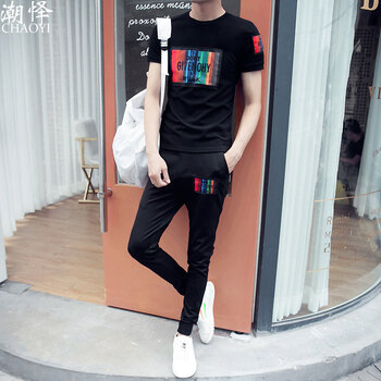 潮懌（CHAOYI） 短袖 男士T恤 黑色 XL，L，XXXL，加大，XXL，M