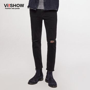 viishow 修身褲 青春休閑 男士牛仔褲