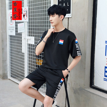 古萊登（GODLIKE） 長袖 男士T恤 D431黑色套裝 S，XL，L，M，XXXL，XXL