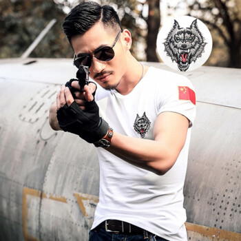 洛凌 短袖 男士T恤 T36白色 S，XL，L，M