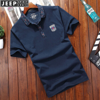 Jeep 短袖 男士T恤 寶藍(lán)色 XL
