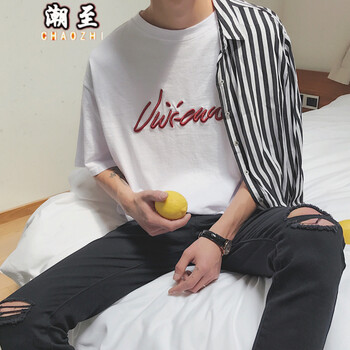 潮至（CHAOZHI） 短袖 男士T恤 白色 S，XL，L，M，XXL