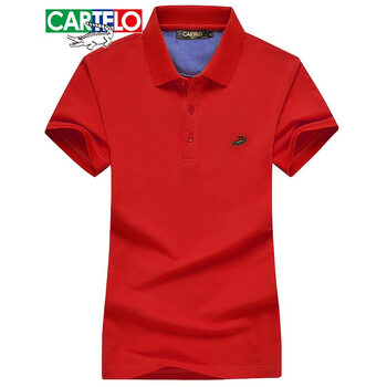 卡帝樂鱷魚（CARTELO） 短袖 男士T恤 大紅色（女） 