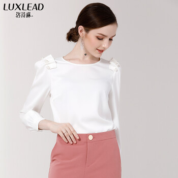 洛詩琳（LUXLEAD） 釘珠，立體裝飾 短袖 T恤 女 圓領(lǐng)