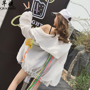 芊婕（QIANJIE） 連帽 長袖 女 短外套 拼接
