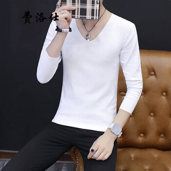 費(fèi)洛仕（FIOOSU） 無袖 男士T恤 長(zhǎng)袖白色 
