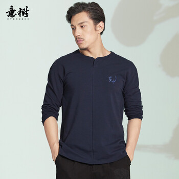 意樹（EYENSREE） 長(zhǎng)袖 男士T恤 藏青色 
