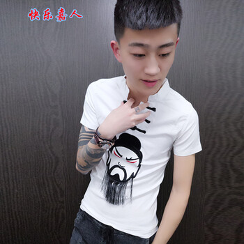 快樂嘉人 短袖 男士T恤 白色 XL，L，M，XXXL，XXL