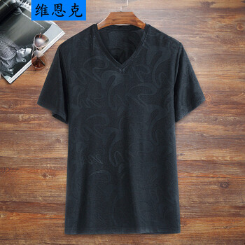 維恩克 短袖 男士T恤 黑色 XL，L，XXL，加大，XXXL