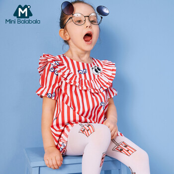 女童白紅色連衣裙