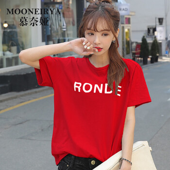 慕奈婭（MOONEIRYA） 印花 短袖 T恤 女 圓領(lǐng)