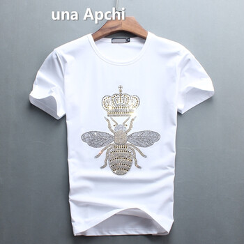 una Apchi 短袖 男士T恤 白色 XL，L，XXL，XXXL，M