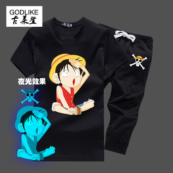 古萊登（GODLIKE） 短袖 男士T恤 路飛4黑 S，XL，L，XXL，XXXL，M
