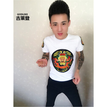 古萊登（GODLIKE） 短袖 男士T恤 白色男龍 XL，L，XXL，XXXL，M