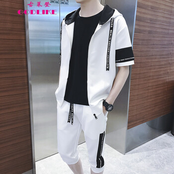 古萊登（GODLIKE） 七分袖 男士T恤 白色DS47 XL，L，M，XXXL，XXL
