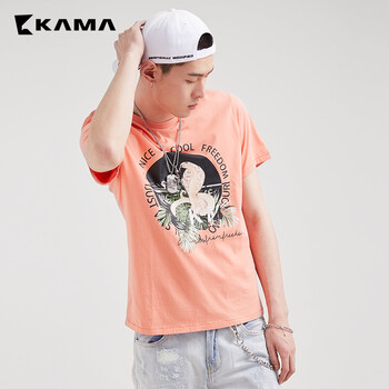 卡瑪（KAMA） 短袖 男士T恤 橘色 